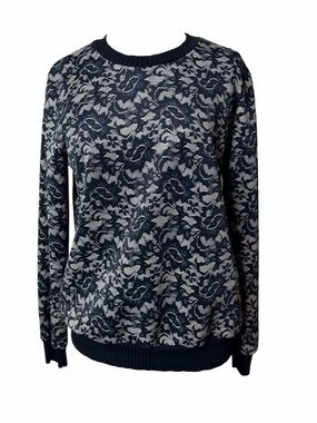 NICOLE MILLER 2 PIECE, LACE SWEATSHIRT & JEANS.